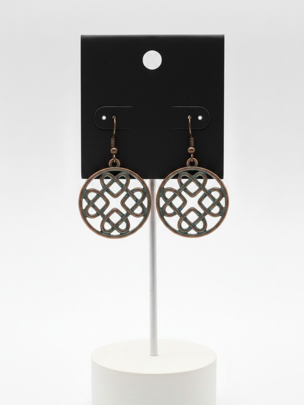 Aged Copper Celtic Earrings